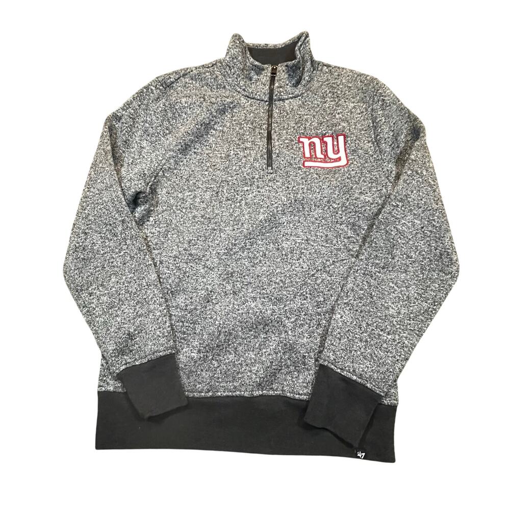 ‘47 NY Giants Gray Quarter Zip Sweatshirt Men’s Medium‎ NFL Football Pockets